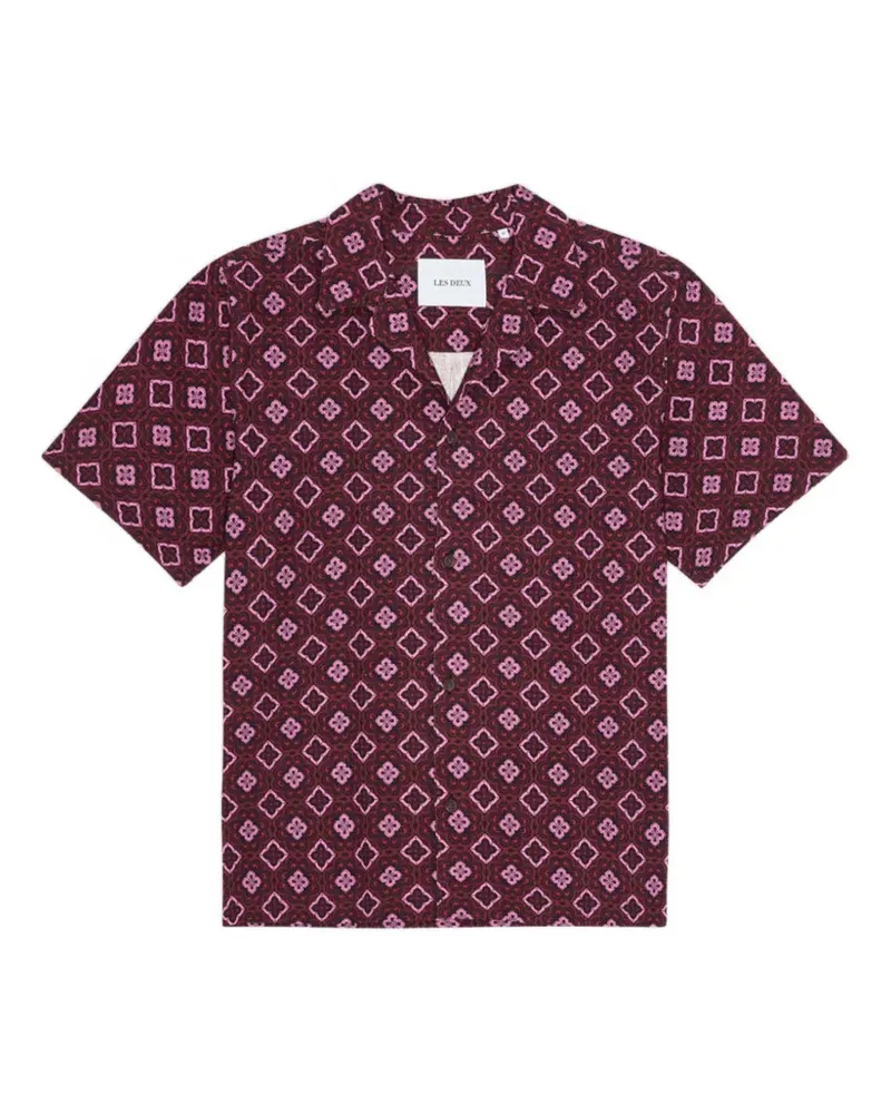 LES DEUX Arabesque geometric-print short-sleeve shirt - Rot Rot