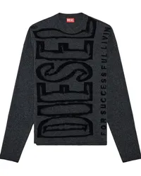 Diesel K-Floyd Pullover mit Intarsien-Logo Grau