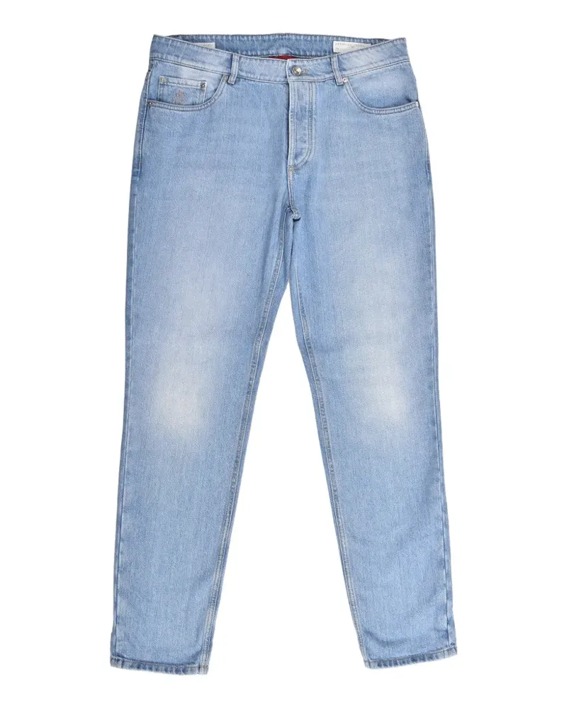 Brunello Cucinelli Ausgeblichene Five-Pocket-Jeans - Blau Blau