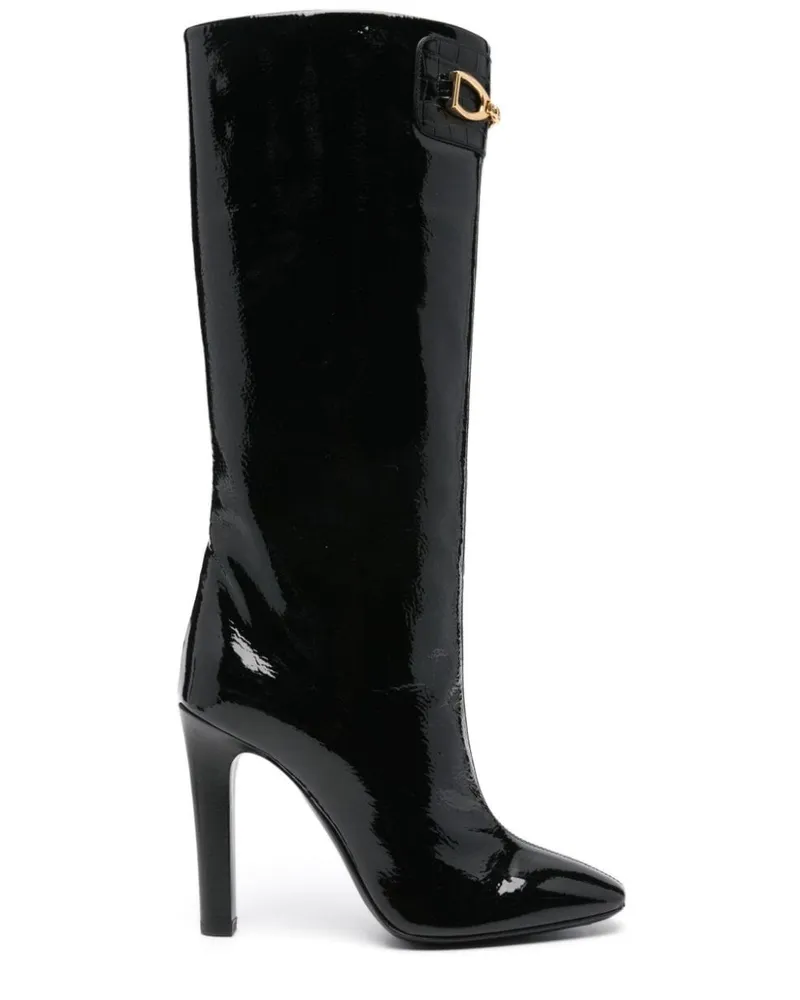 Saint Laurent Stiefel mit Wedge-Absatz 105mm - Schwarz Schwarz