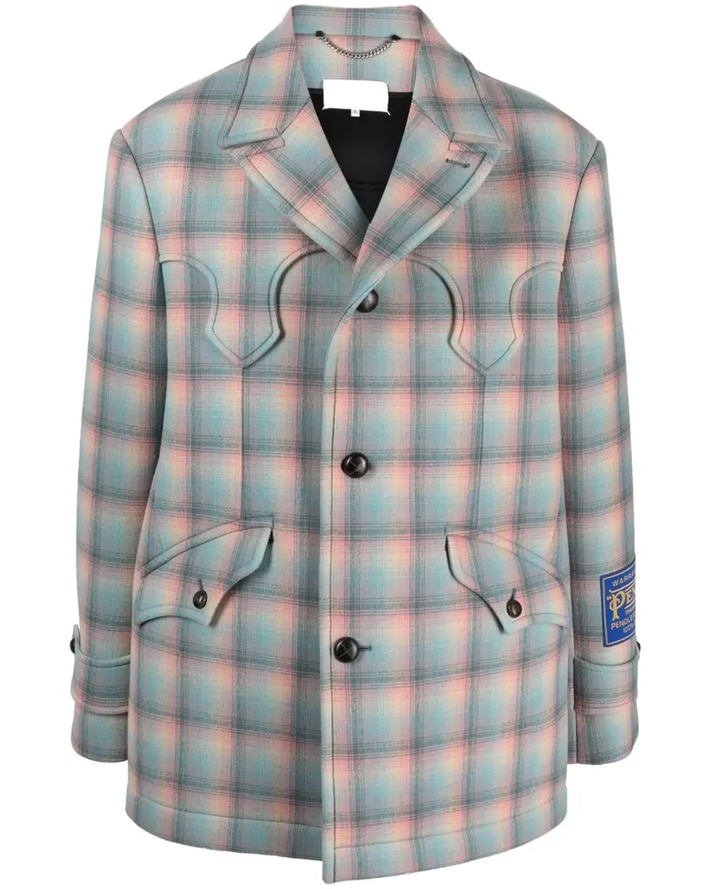 Maison Margiela Pendleton Mantel - Blau Blau