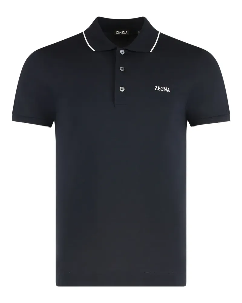 Ermenegildo Zegna contrast-trim cotton pollo shirt - Grün Grün