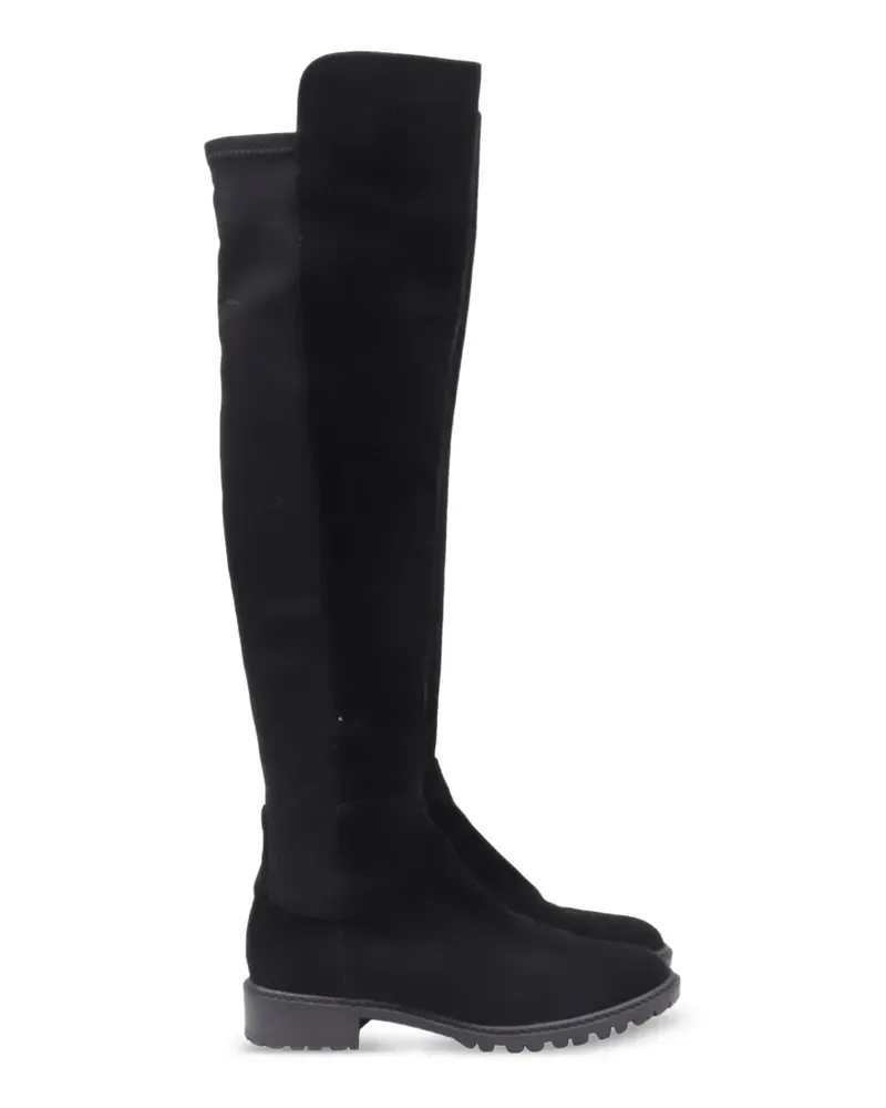 Stuart Weitzman Kniehohe Wildlederstiefel - Schwarz Schwarz