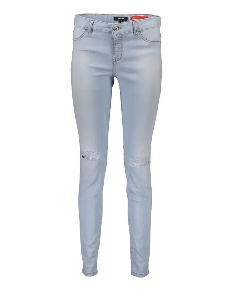 Just Cavalli ripped embroidered jeans - Blau Blau