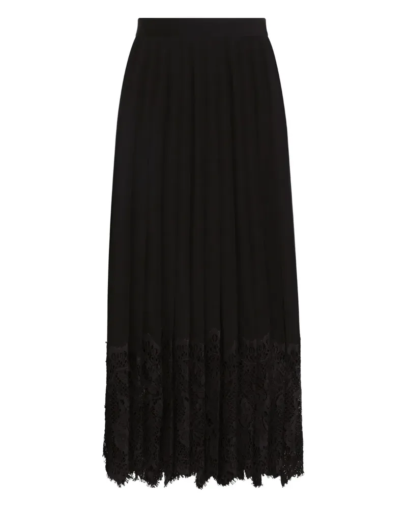 Dolce & Gabbana Midirock mit Spitzensaum - Schwarz Schwarz