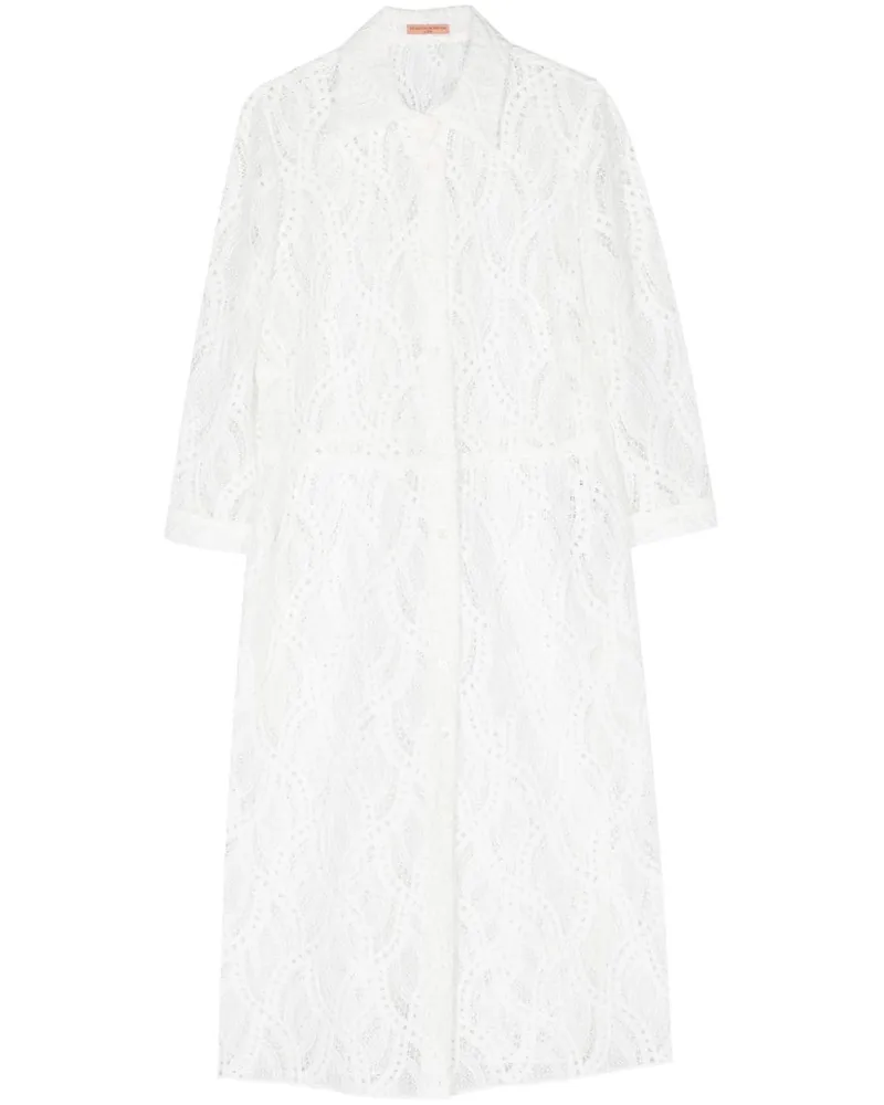 Ermanno Scervino Hemdkleid aus Guipure-Spitze Weiß