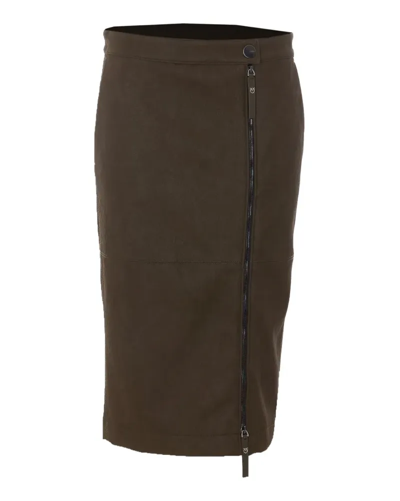Pinko asymmetric-zip leather skirt - Grün Grün