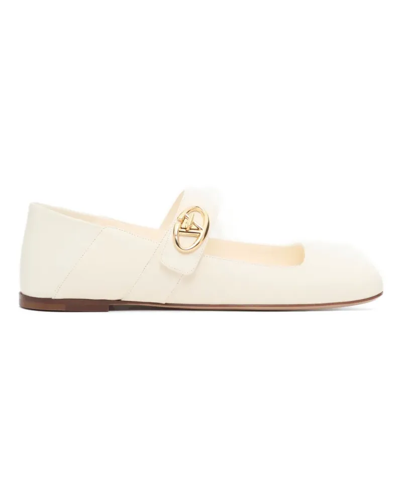 Valentino Garavani Mary-Jane VLogo Locker Ballerinas aus Kalbsleder - Nude Nude