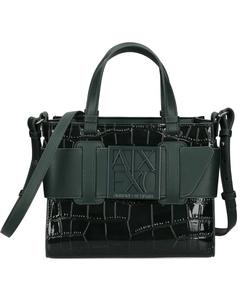 Armani Exchange Kleine Tote Bag mit Schnallendetail - Schwarz Schwarz