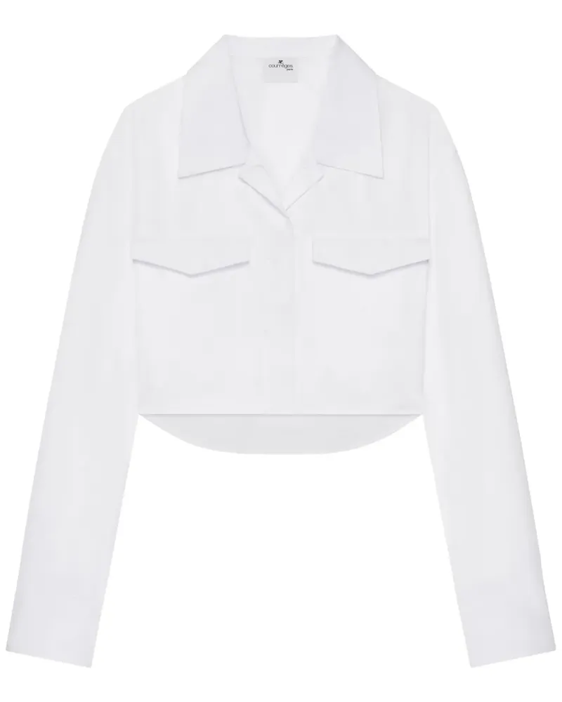 Courrèges Cropped-Hemd aus Popeline - Weiß Weiß