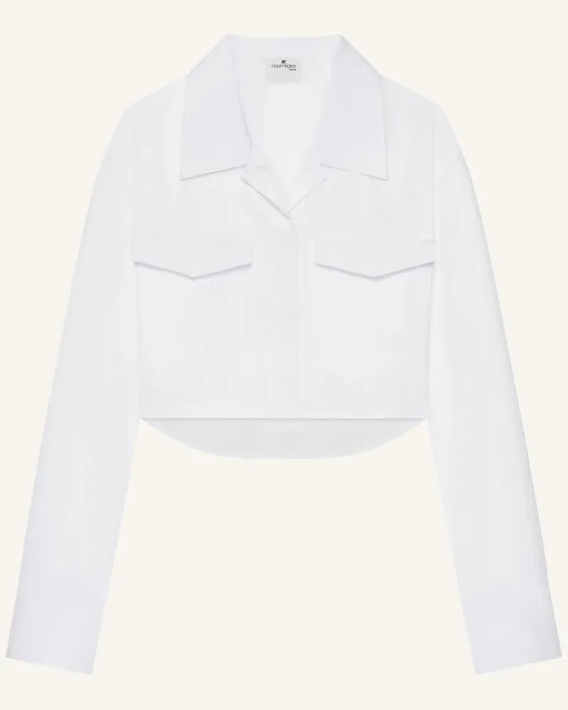 Courrèges Cropped-Hemd aus Popeline - Weiß Weiß
