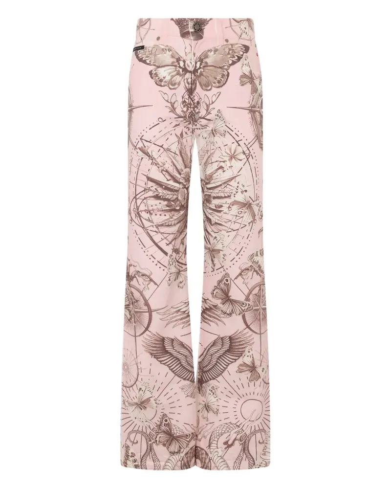 Philipp Plein Jeans mit Schmetterling-Print - Rosa Rosa