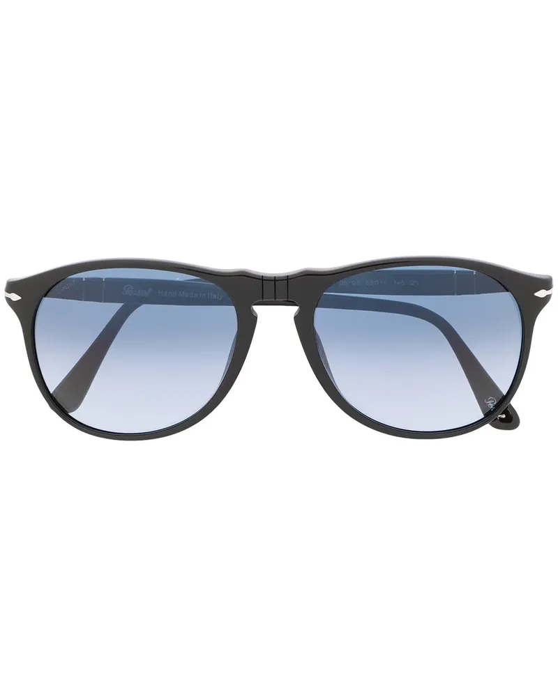 Persol Sonnenbrille mit rundem Gestell - Schwarz Schwarz
