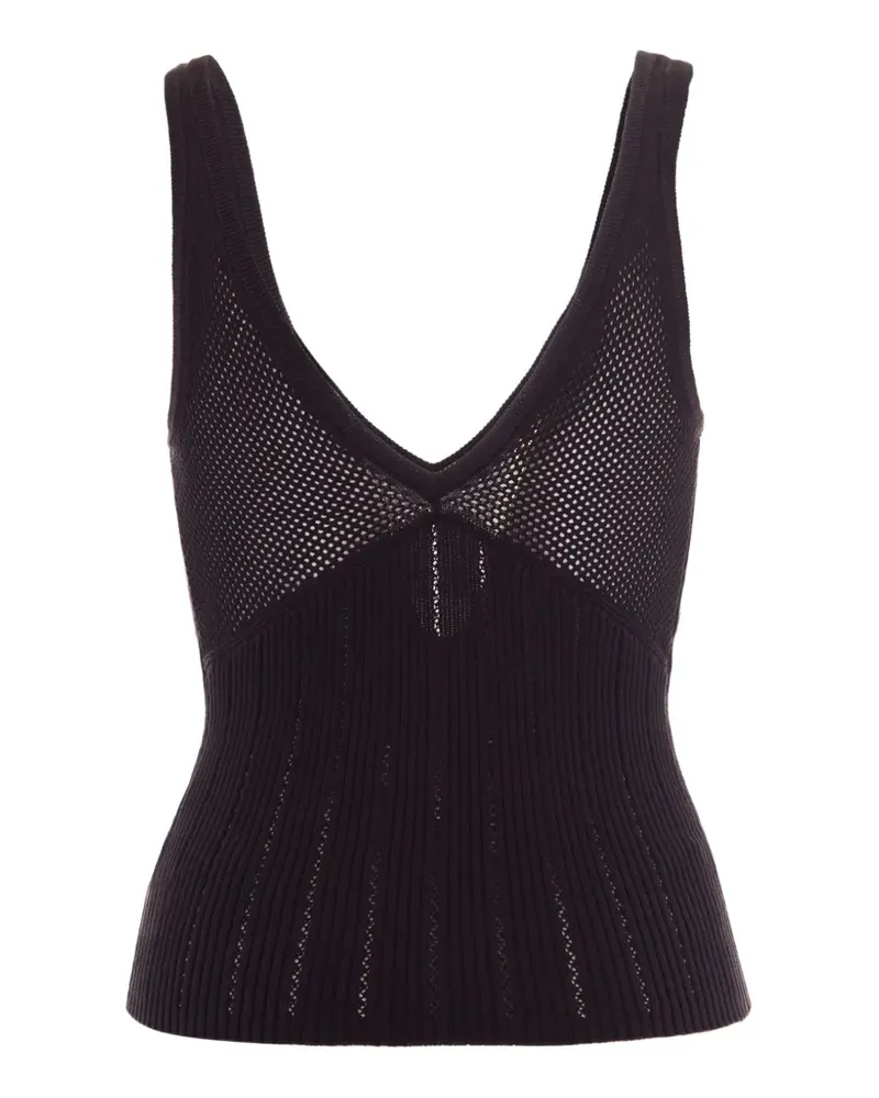 Sessùn V-neck knitted top - Schwarz Schwarz