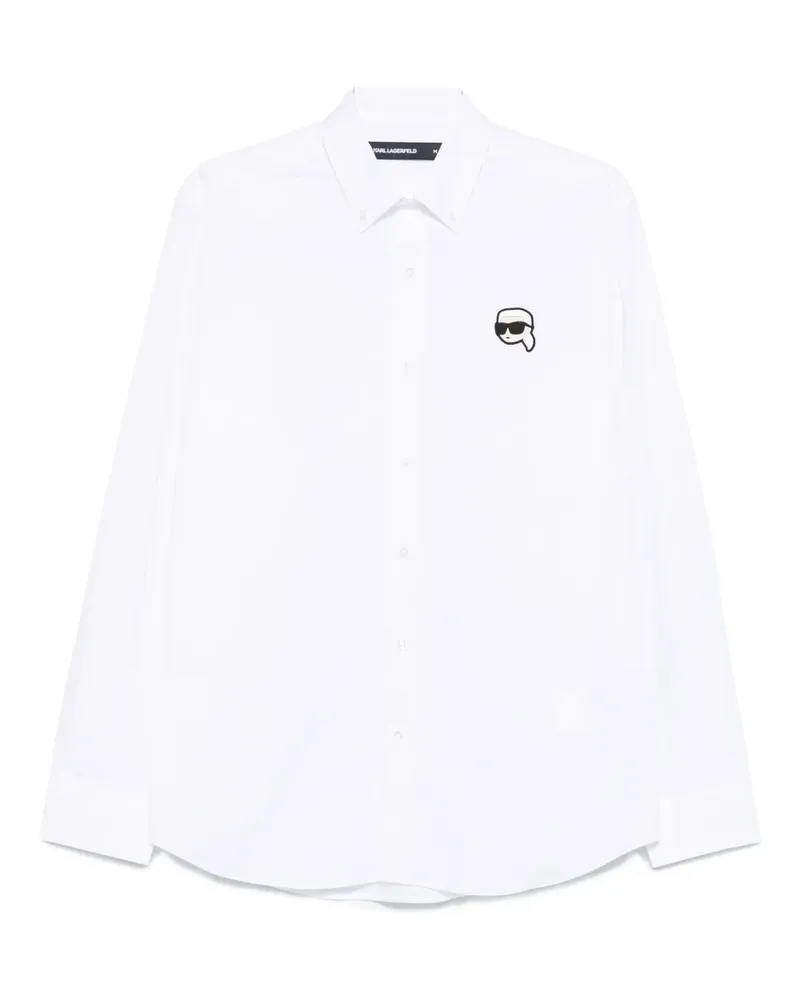 Karl Lagerfeld Hemd mit Logo-Patch - Weiß Weiß