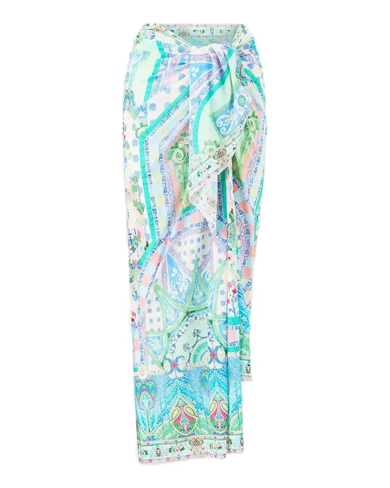 Camilla Midsummer Mosaics printed sarong - Grün Grün