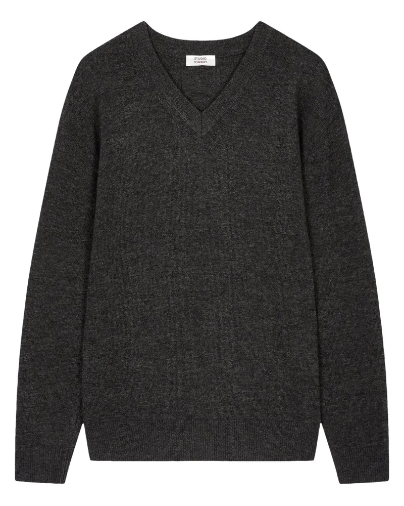 STUDIO TOMBOY Pullover mit V-Ausschnitt - Grau Grau