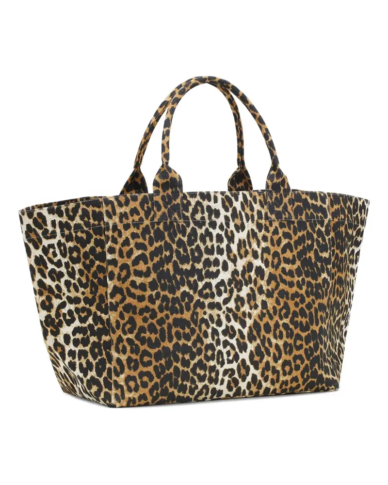 Ganni Shopper mit Leoparden-Print - Nude Nude