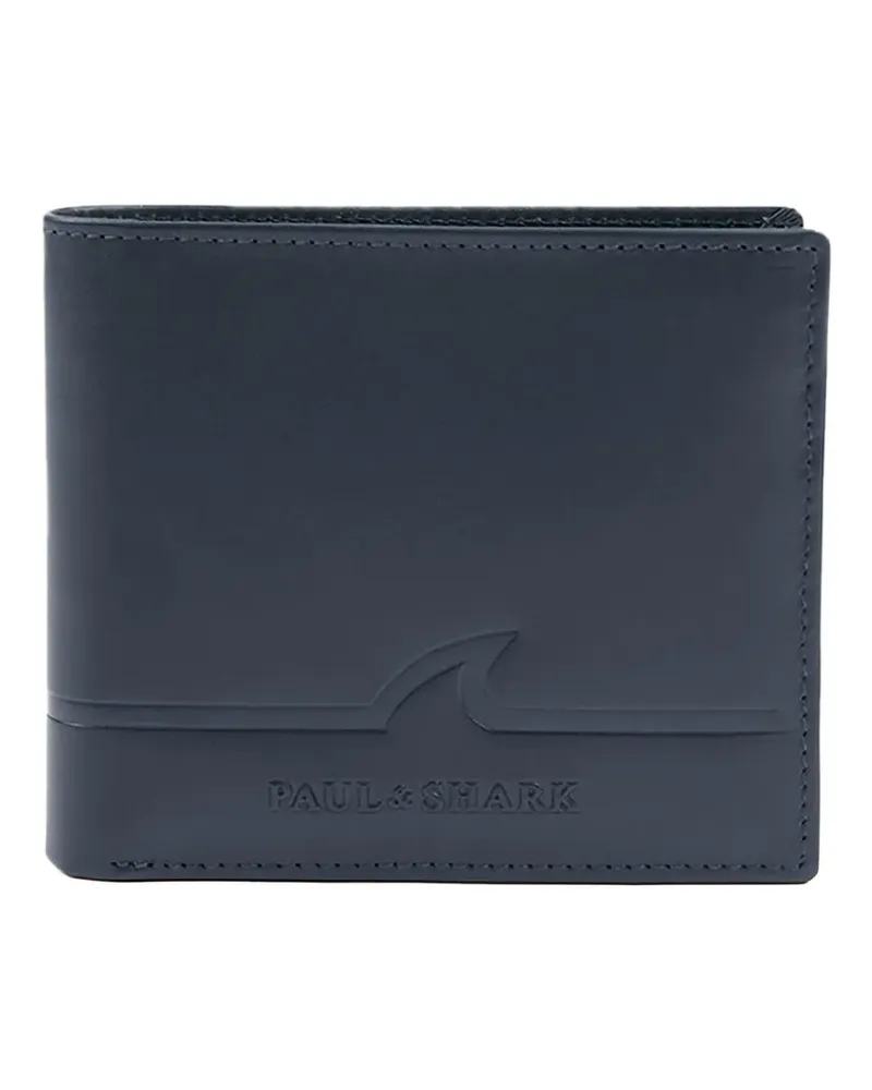 Paul & Shark logo-debossed leather wallet - Blau Blau