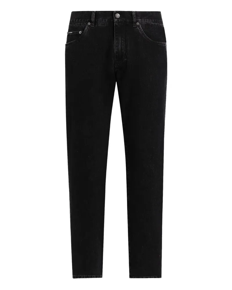 Dolce & Gabbana Jeans mit Logo-Schild - Schwarz Schwarz