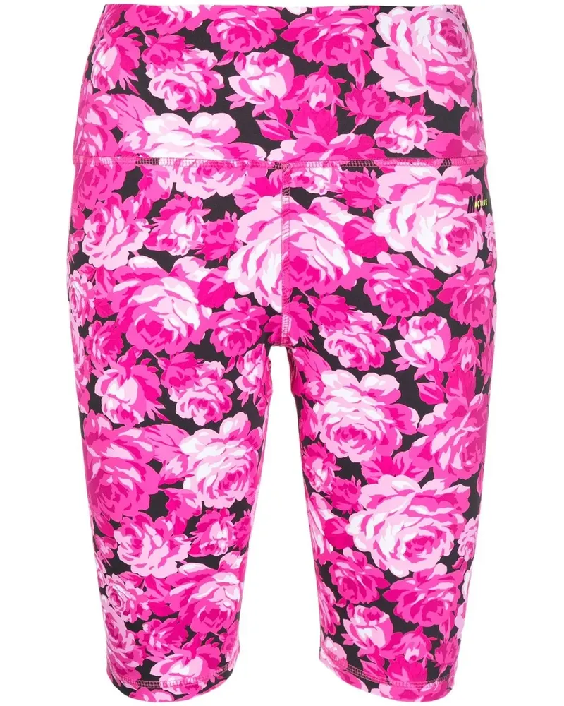 MSGM Radlerhose mit Blumen-Print - Rosa Rosa