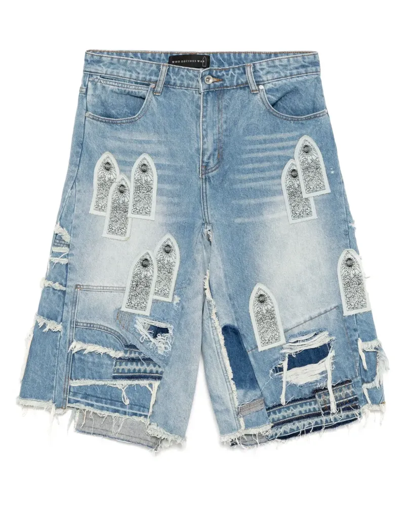 WHO DECIDES WAR Arch Blowout Jeans-Shorts - Blau Blau