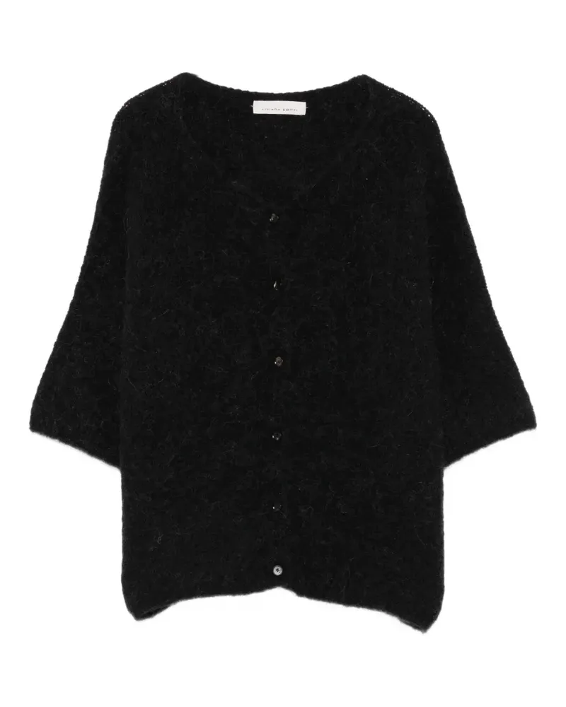 Liviana Conti Gebürsteter kurzärmeliger Cardigan - Grau Grau
