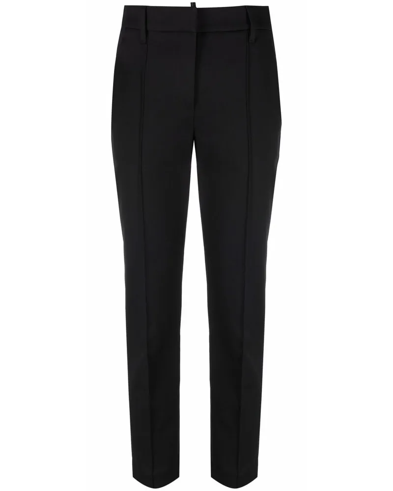 Brunello Cucinelli Schmale Cropped-Hose - Schwarz Schwarz