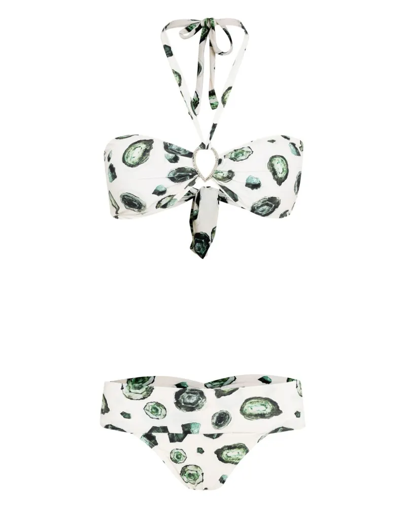 BRIGITTE Bikini mit Esmeraldas-Print - Weiß Weiß