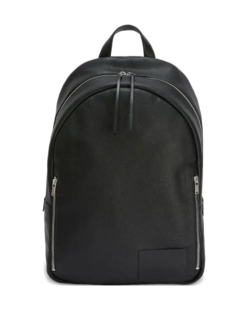 Jil Sander Gekörnter Urban Rucksack mit Reißverschluss - Schwarz Schwarz