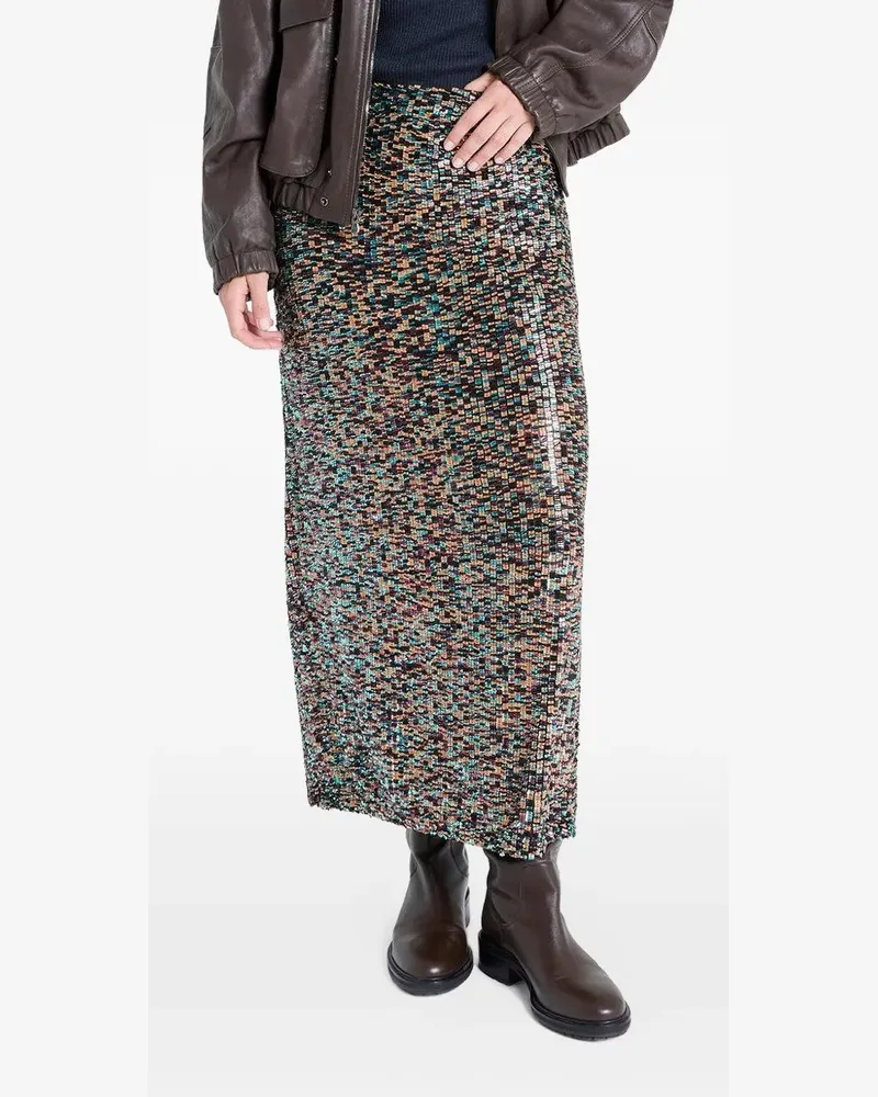 TWP Gemusterter Sylkie Maxirock - Braun Braun