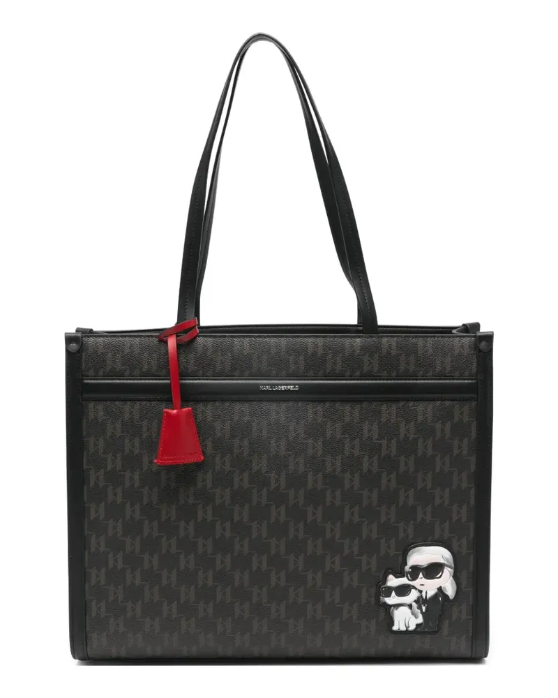 Karl Lagerfeld logo-appliqué tote bag - Braun Braun