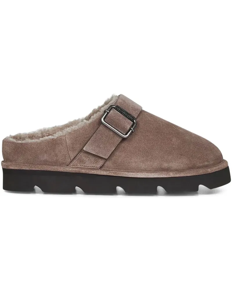 Brunello Cucinelli Pantoletten mit Schnallen - Braun Braun