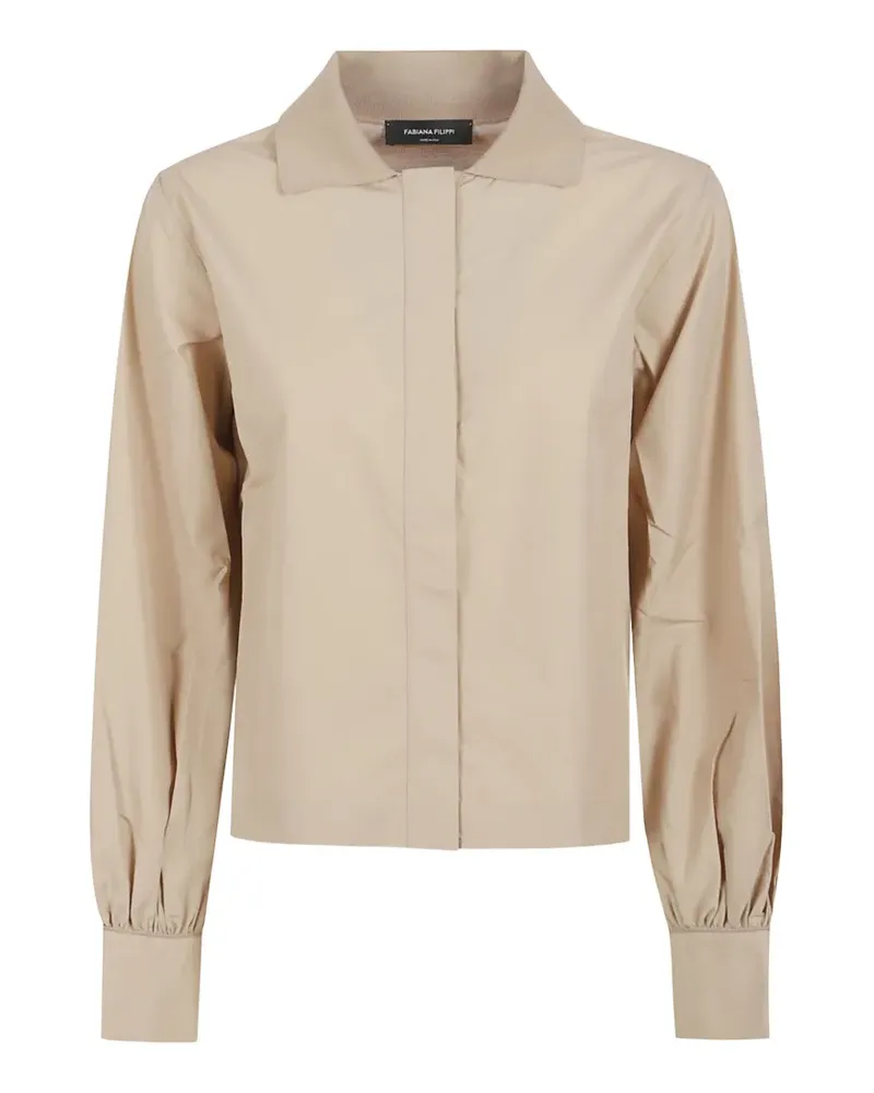 Fabiana Filippi poplin-insert cropped shirt - Nude Nude