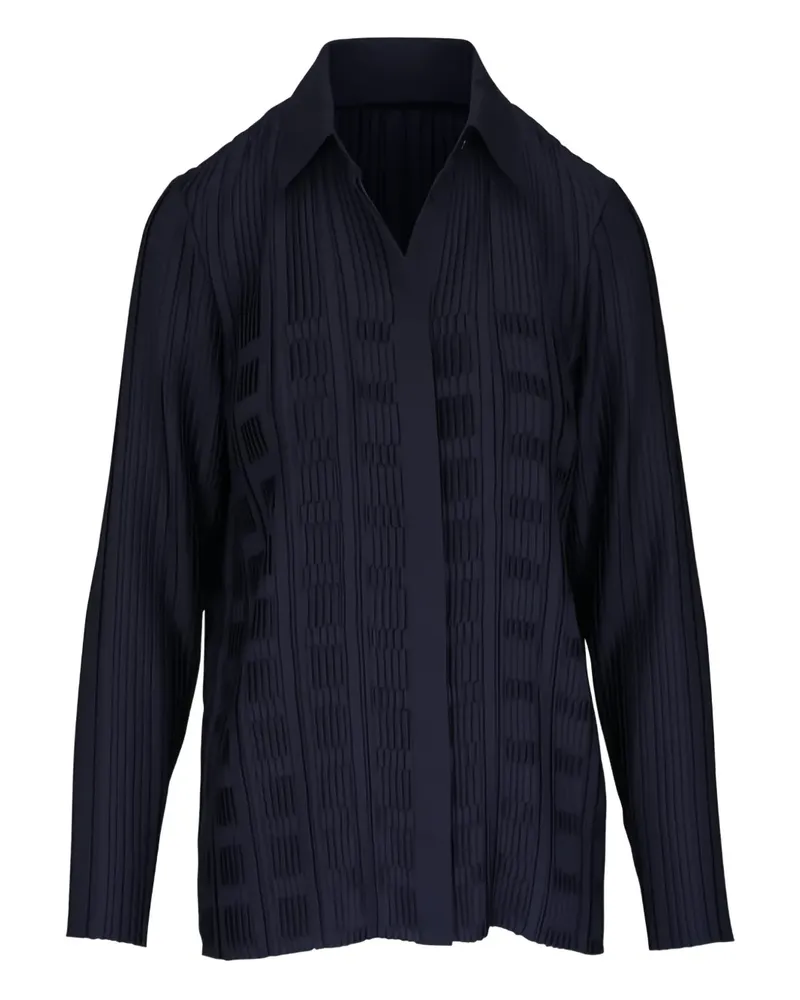 Lafayette148 plissé collared blouse - Blau Blau