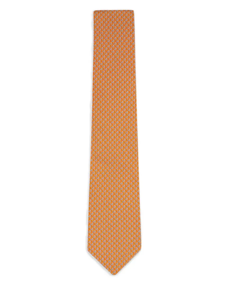 Ferragamo Krawatten mit Schnecken-Print - Orange Orange