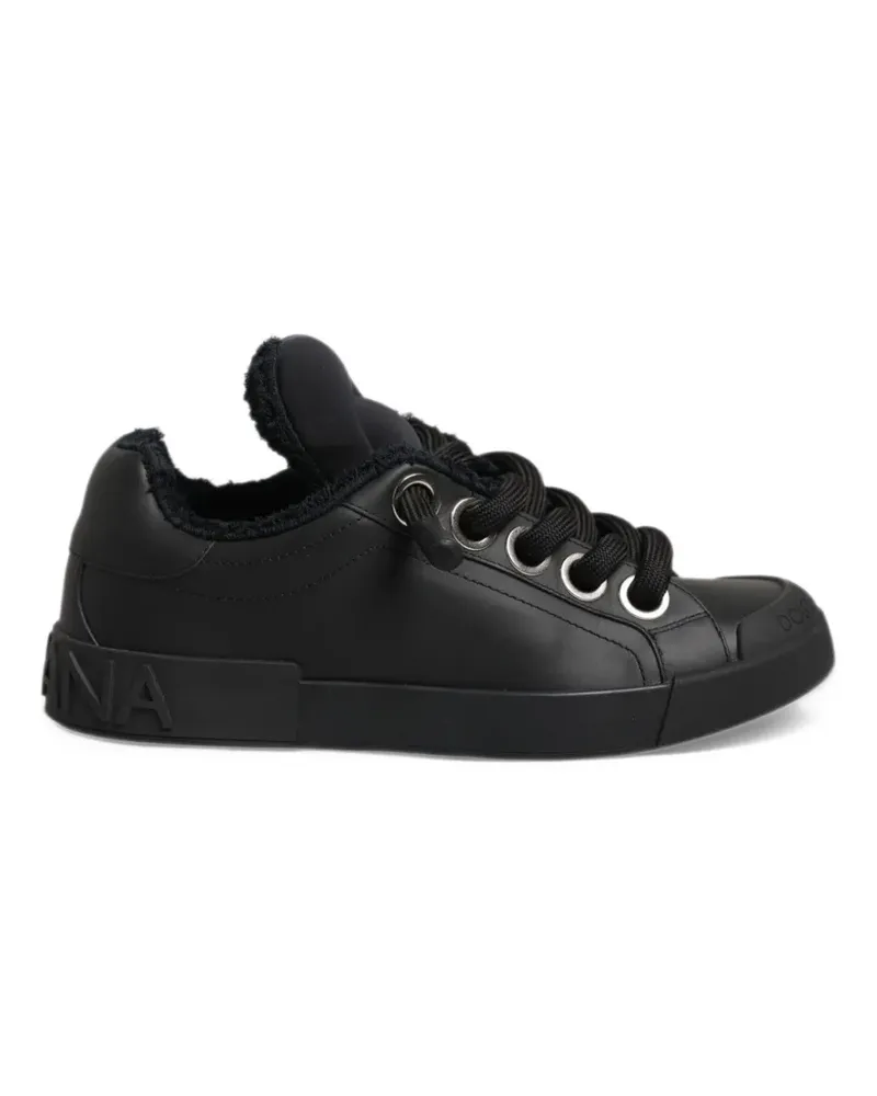 Dolce & Gabbana Portofino leather sneakers - Schwarz Schwarz