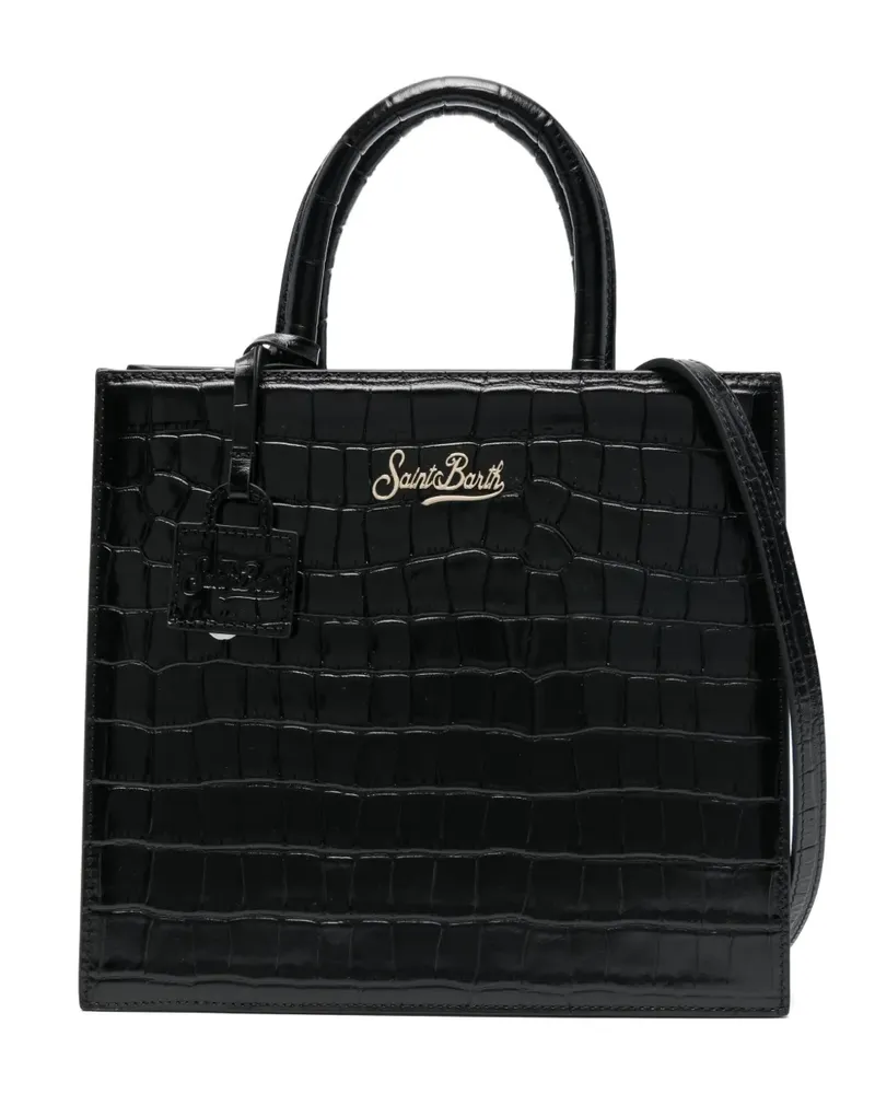 MC2 Saint Barth leather midi tote bag - Schwarz Schwarz