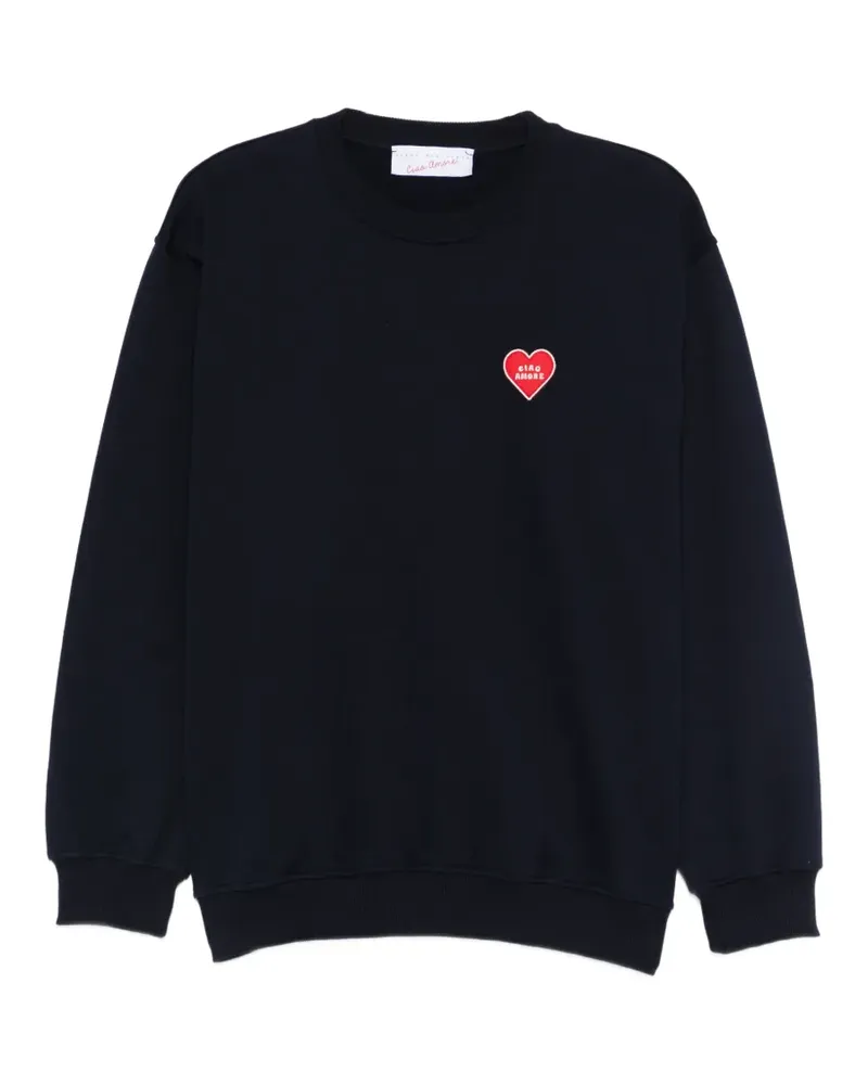Giada Benincasa Sweatshirt mit Herz-Applikation - Blau Blau