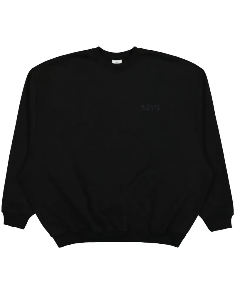 VETEMENTS Sweatshirt mit Logo-Stickerei - Schwarz Schwarz