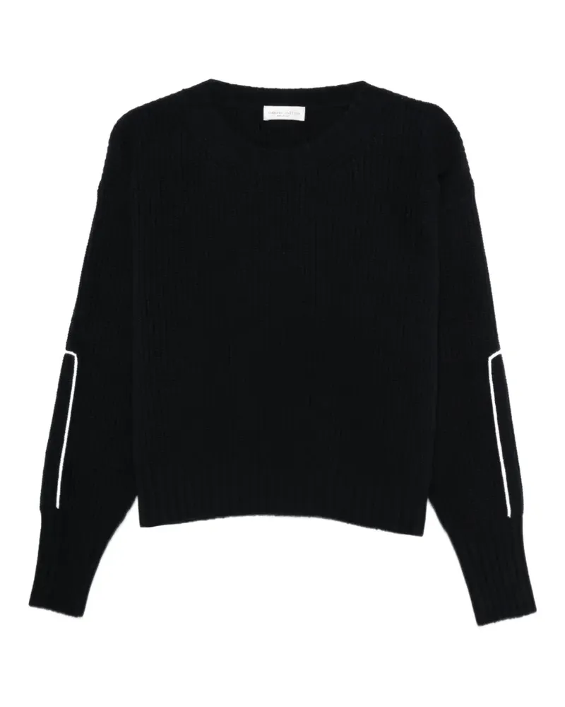 Roberto Collina Gerippter Pullover mit Logo-Stickerei - Blau Blau
