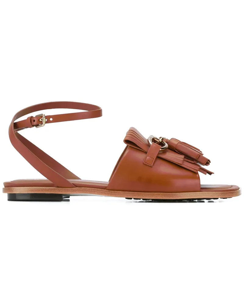 TOD'S Sandalen mit Fransen - Braun Braun