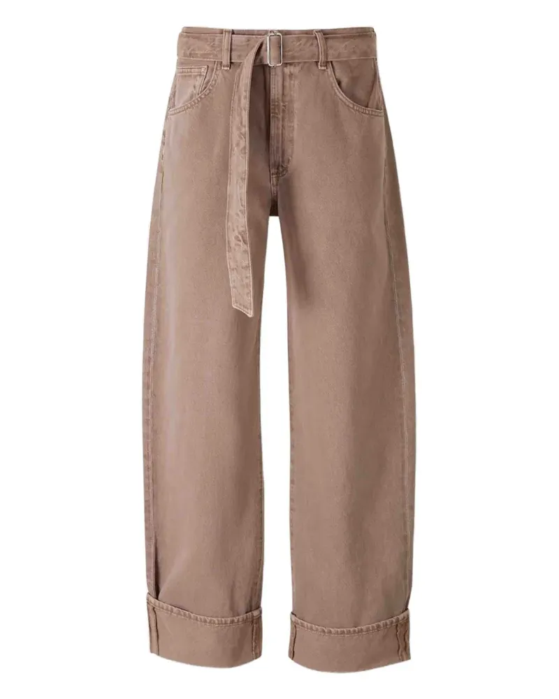 AGOLDE Wide-Leg-Jeans mit Umschlag - Braun Braun