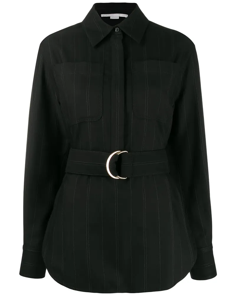 Stella McCartney Gestreiftes Hemd - Schwarz Schwarz