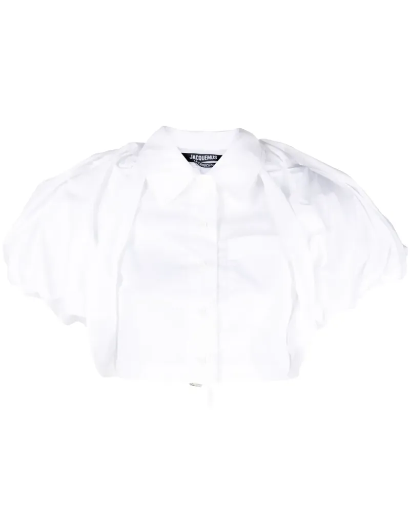 Jacquemus La Chemise Cropped-Hemd - Weiß Weiß