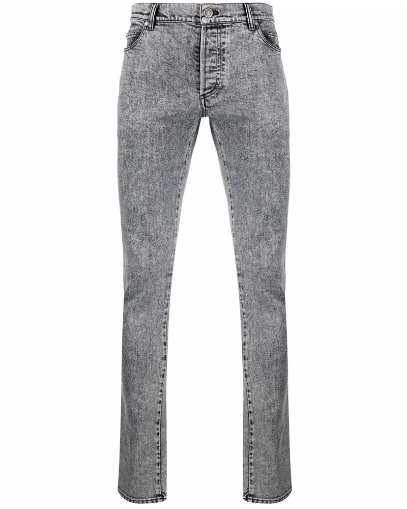 Balmain Jeans mit Acid-Wash-Effekt - Grau Grau