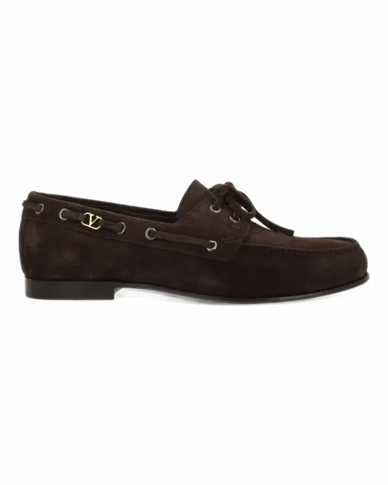 Valentino Garavani VLogo Signature square-toe boat shoes - Braun Braun