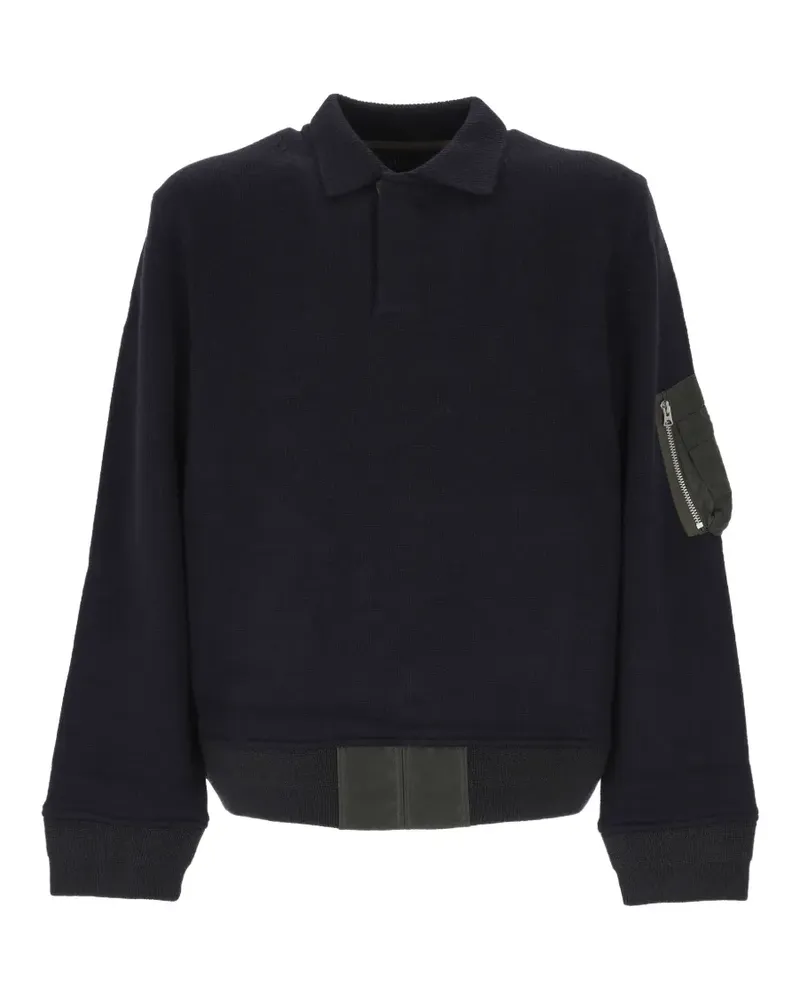Sacai Pullover mit Reißverschluss-Tasche - Blau Blau