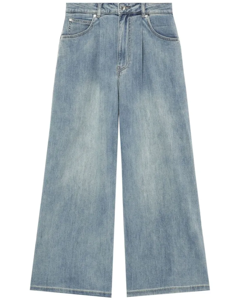 Izzue Weite Cropped-Jeans Blau