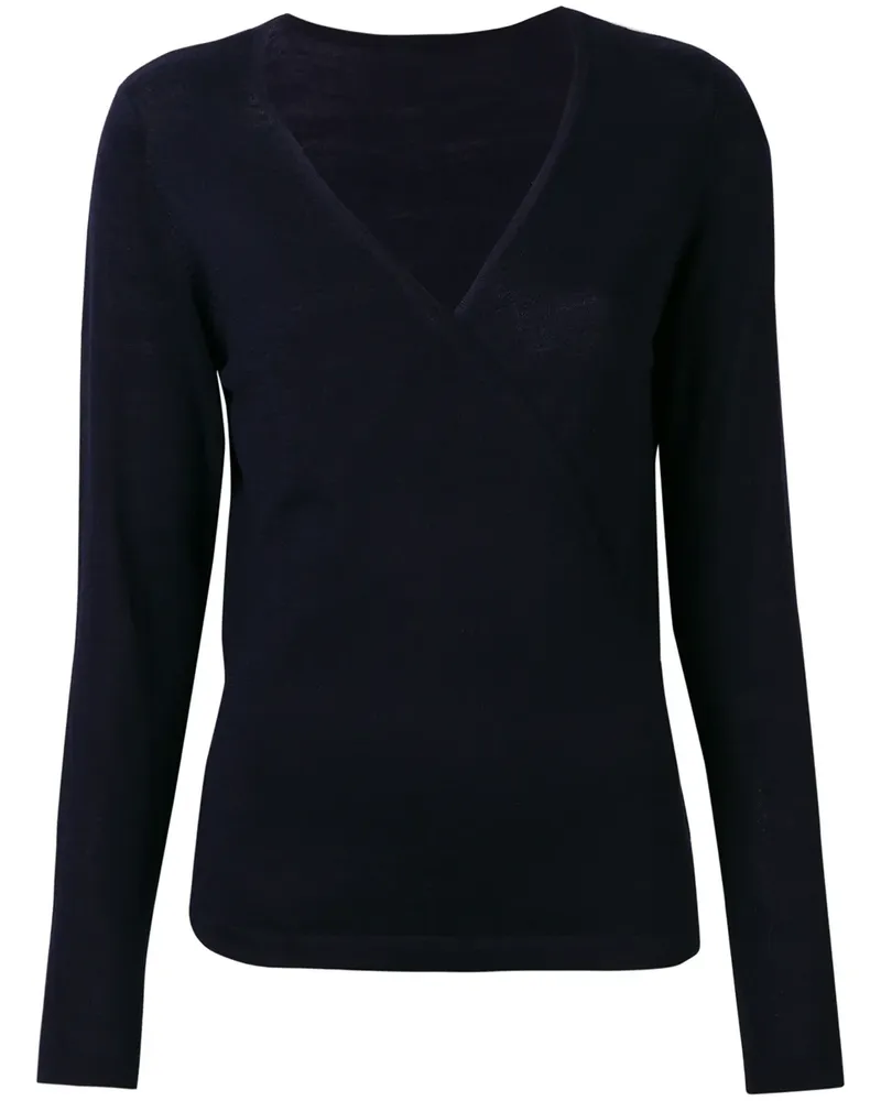 SottoMettimi Wickelpullover mit V-Ausschnitt - Blau Blau
